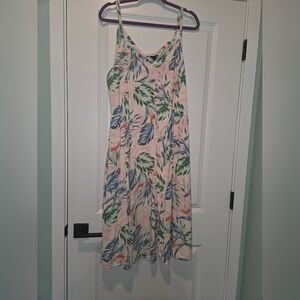 Torrid Pink Leaf Print Maxi Dress